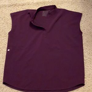 Figs deep purple scrub top